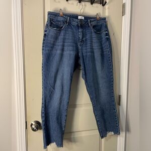 Loft Outlet Curvy Skinny jeans - distressed hems - SIZE 12